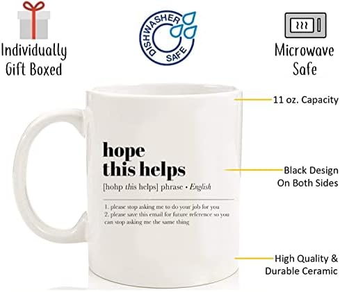 מקווה זה עוזר קפה ספל - מצחיק ייחודי מתנה ספלי בשבילו, שלה, גבר או אישה, חג מתנות לכל אירוע שיהיה אהוב.