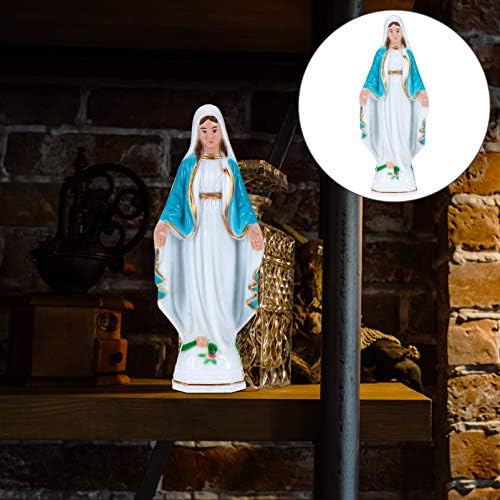 Pretyzoom בתולה מרי פסלון מבורך בלתרית מרים פסל פלסטיק פסל קתולי סגנון דתי ליידי פסלון של גרייס