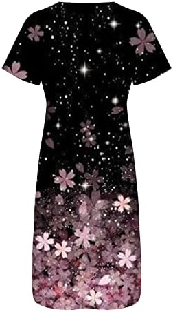 שמלת אביב וקיץ Géneric לנשים 2023 הדפסת כפתור סיביות v-צווארון כיסי נופש שרוול קצר שמלת שמלת
