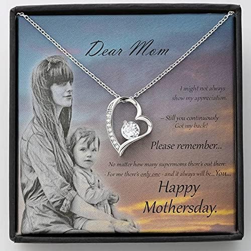 תכשיטים בעבודת יד - לאמא שלי עיצוב כרטיסי הודעה ושרשרת, אמא מתנה מהבת, יום האם, שרשרת אהבה לנצח, יום