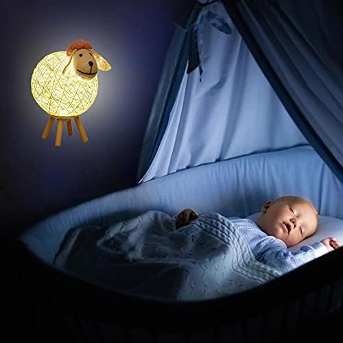 חמוד הוביל לילה אור יצירתי כבשים קש שולחן מנורת לילה מנורת עבור בית ילדים חדר שינה סלון חדר קישוט