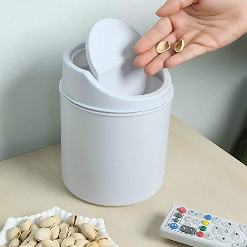 Abecel Trash Can, Mini Desktop Fash Can's Storage Bucket ， יצירתי עם כיסוי למטבח זבל סלון יכול לדחוס