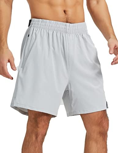 גברים של אימון מכנסי ריצה מהיר יבש ספורט חדר כושר אימון ספורט מכנסיים קצרים לגברים עם כיסי רוכסן מגבת