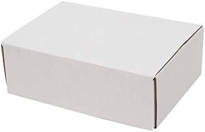 50 קופסאות נייר גלי 6 על 4 על 2, למשלוח, דיוור ואחסון-לבן בחוץ וצהוב בפנים