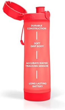 Hidrate Spark 3 בקבוק מים חכמים, עוקב אחר צריכת מים וזוהר כדי להזכיר לך להישאר לחות, BPA בחינם, 20 גרם, אלמוגים