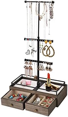 מארגן תכשיטים של קינגס מתכת ועץ קופסת אחסון בסיסית 3 תכשיט תכשיטים תכשיטים לתכשירים לשרשראות