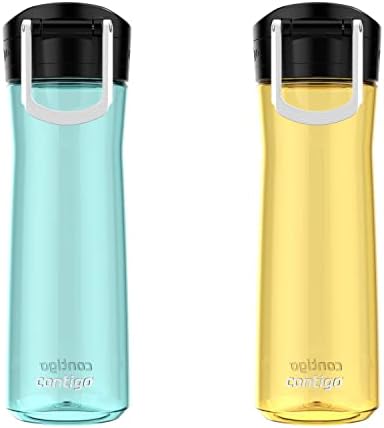 קונטיגו ג ' קסון 2.0 בקבוק מים ללא פלסטיק עם מכסה חסין דליפות, עיצוב פה עם מכסה וידית ניתנים להחלפה, בטוח למדיח