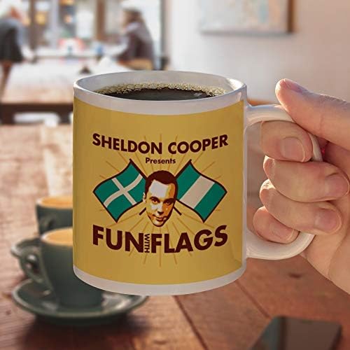 גרפיקה ועוד תורת המפץ הגדול שלדון קופר כיף עם דגלים ספל קפה קרמי, ספלי מתנה לחידוש לקפה, תה ומשקאות