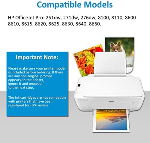 מחסנית דיו של וולקה חלוקה לתואם HP 950 XL תואם ל- OfficeJet Pro 251DW, 271DW, 276DW, 8100, 8600 סדרה