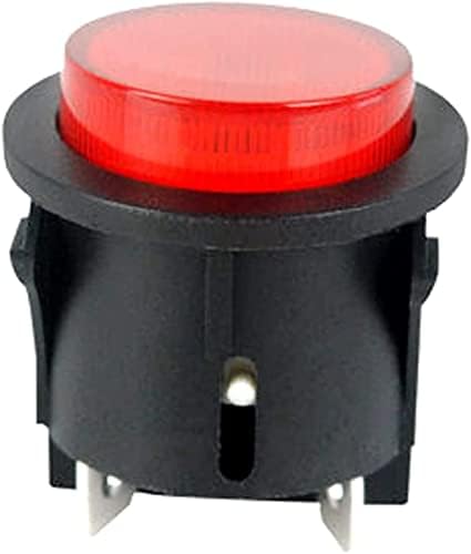 מתג נדנדה מתג כפתור אדום עם אור 4 סיכות מגע מתג הפעלה 15 א 250 וולט מתג נדנדה עגול חשמלי 28 * 23.2