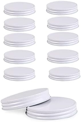 10 יחידות מוצרי אפר מידלנד כובעי מתכת לבנים לצנצנות שתייה, לבקבוקי מוצרי אפר מידלנד