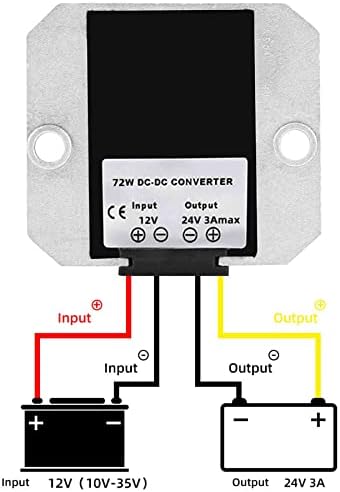 ממיר Boost Boost Mggi DC, צעד 12 וולט עד 24V 3A 72W Booster Wavolator, ממיר אספקת חשמל מודול Boost Boost שנאי,