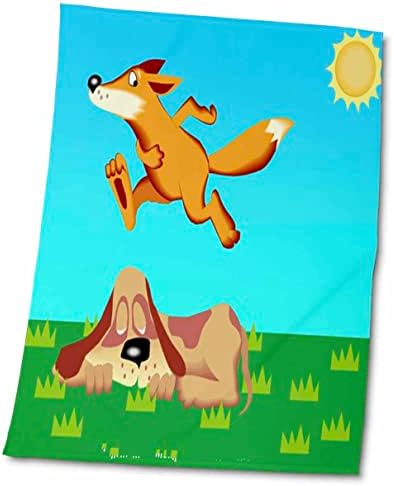 הומור פלורן 3 דרוז - שועל קופץ מעל כלב - מגבות