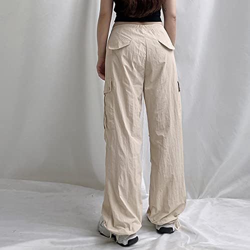 מכנסיים ארוכים נשים עם כיסים מכנסי טרקלין בכושר רגיל ספורט ספורט חגורות סולידיות נושמות קיץ ישר