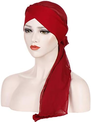 טורבן בארה ' ב נשים דק בציר ראש כורכת מוצק צבע קיץ שיער מכסה מוסלמי אתני טורבן בימס לנשים