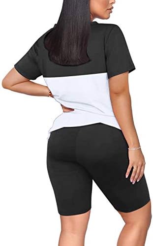 Balakie שני חלקים תלבושות לנשים הסוואת נמר שרוול קצר V מכנסי אופנוען צוואר סט גוף מערכות אימון מכנסיים