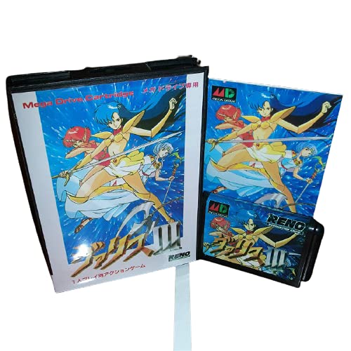 Aditi Mugen Senshi Valis III יפן כיסוי עם תיבה ומדריך למגמה MD Megadrive Genesis Console Console 16 bit MD Card