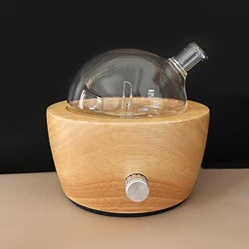Wayismell שמן אתרי טהור Nebulizer Nebulizer Aromatherapy Prefuser עם עץ וזכוכית, אור אטמוספירה