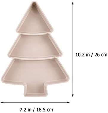 מגשי הגשת פלסטיק גרנק עץ חג המולד עץ חג המולד 3 חלקים הגשה, פלטת חטיף קינוח מתאבן מנות חטיפים לשימוש חוזר של