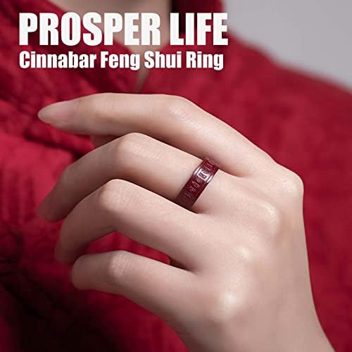 הטיקה פנג שואי כינאבאר טבעת, מזל עושר בודהיס קמע להקת טבעת לגברים נשים, פנגשוי מזל טבעת כסף קמע מזל טבעות