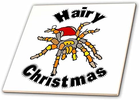 3 רוז חמוד מצחיק שעיר חג המולד טרנטולה עכביש סנטה כובע משחק מילים-אריחים