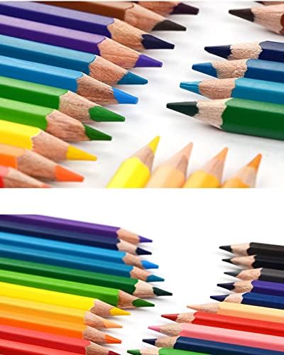 עפרונות צבעוניים של Muousco, 48 צבעים סט, ליבה רכה, לידים מבוססי שמן, עפרונות ציור צביעה לאמנות לספר צביעה,