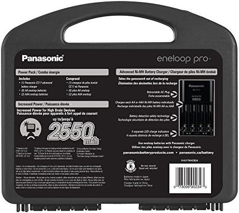 Eneloop Panasonic K-KJ17MC124A חבילת כוח סופר 12AA, 4AAA, 2 C מתאמים, 2 D מתאמים ו- BK-4MCCA12FA AAA 2100