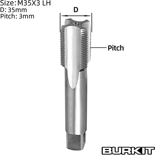 Burkit M35 x 3 חוט ברז על יד שמאל, HSS M35 x 3.0 ברז מכונה מחורץ ישר