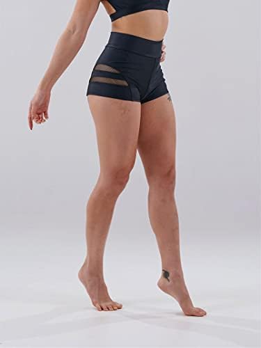 WIHION רשת לנשים מכנסיים קצרים מוט ריקוד יוגה יוגה קצרים הרמת אימון ספורט מכנסיים אתלטים