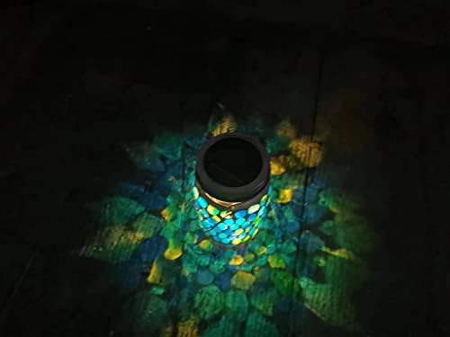 פסיפס פנס סולארי אורות תלויים חיצוניים צנצנת שולחן סולארי מנורה אטומה למים לחצר גינה קישוט בית חווה