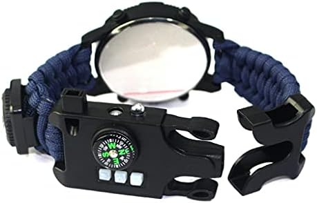 SJYDQ גברים צבא צבאי שעון יד אטום למים LED קוורץ שעון חיצוני שעון ספורט מצפן מדחום חירום שעון חירום