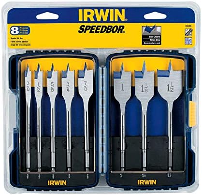 IRWIN 341008 8-PCS 6 x 1/4 חריץ הכחול Hex Speedbor Spade Stit Set