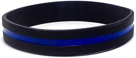 אתאריסטוקרט 3 חבילה של דק כחול קו גומי צמיד סיליקון צמיד כדי תמיכה אכיפת החוק