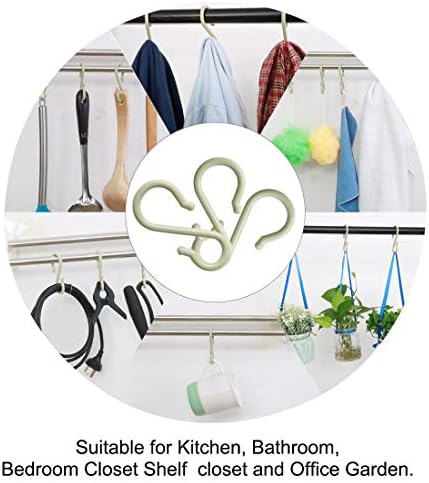 uxcell 8 חבילות S בצורת ווים קולב פלסטיק למטבח ארון אמבטיה סירים וחכבות כוסות כלים מעילים מגבות תלויות בהיר