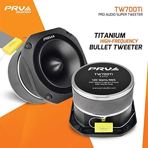 PRV AUDIO TW700TI סופר טוויטר, 4 כדור טיטניום סופר טוויטר 8 אוהם שחור, 1.5 VC Pro Audio Driver