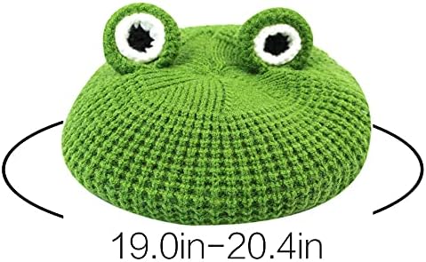 ילדים חמוד צפרדע קריקטורה סרוג כומתת כובע חורף חם כפת כובע עם עיניים גדולות עבור קטן תינוק בני בנות