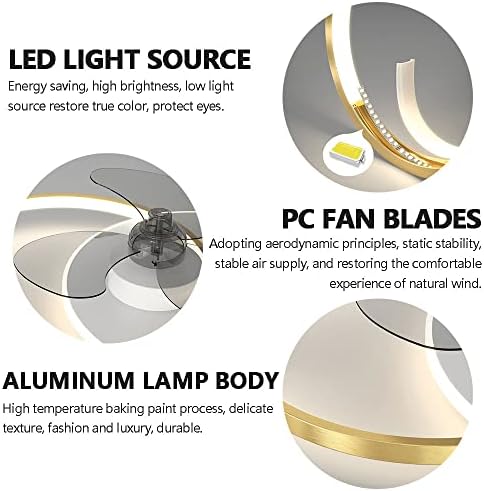 Kmyx עם אור LED ומאוורר תקרה שלט רחוק אור תאורה חכמה ומאוורר תקרה מודרניים LED Dimable Dimable Domecleding