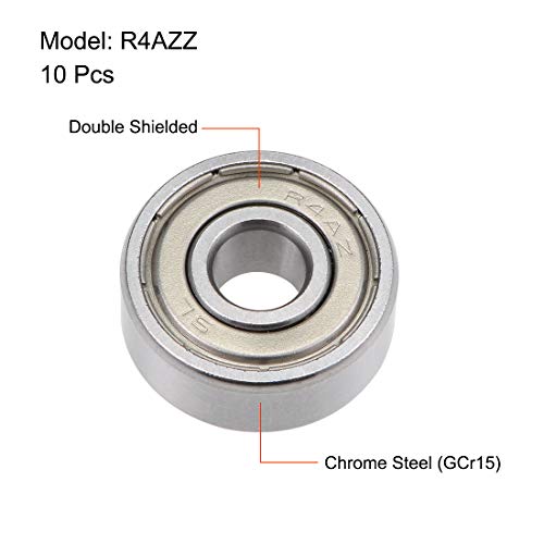 UXCell R4azz Deep Groove Ball מיסב 1/4 אינץ '/4 אינץ'/4 אינץ '/32 אינץ' מיסבי מנוף Z2 10 יחידות