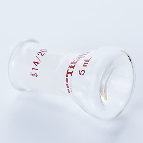 אדמאס-בטא 1 חתיכה זכוכית ארלנמאייר בקבוק חרוטי כוס עמיד 14/20 5 מיליליטר מדידת כוס כימיה מעבדה זכוכית