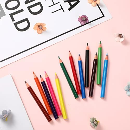 48 חתיכות קצר שומן עפרונות צבעוניים לילדים מראש חידד משולש צבע עפרונות משולש עץ עפרונות לגיל הרך למתחילים