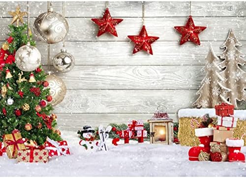 תפאורת חג המולד של SJOLOON רצפת עץ לבנה עם תפאורת פתית שלג רקע עץ חג המולד רקע לקישוט מסיבות חג המולד איסוף