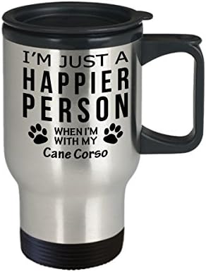 חובב כלבים טיול ספל קפה - אדם מאושר יותר עם מתנות הצלת בעלים של קנים.