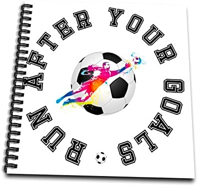 כדורגל 3DROSE - כדורגל - רוץ אחרי המטרות שלך. מתנה לכדורגל. - ציור ספרים