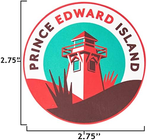 מדבקה של איי אדוארד הנסיך אדוארד - מזכרת המגדלור - מדבקות ויניל PEI אטומות למזג אוויר