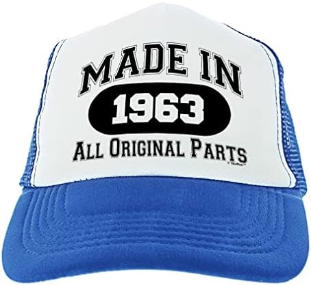 מתנות יום הולדת 60 תוצרת 1963 כל החלקים המקוריים גיל 60 כובע יום הולדת מצחיק כובע נהג משאית יום הולדת