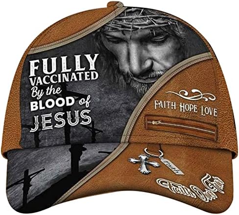אמונה תקווה אהבה אהבה מחוסנת במלואה על ידי דמו של ישו כובע בייסבול ישוע המשיח כובע אמונה מקווה