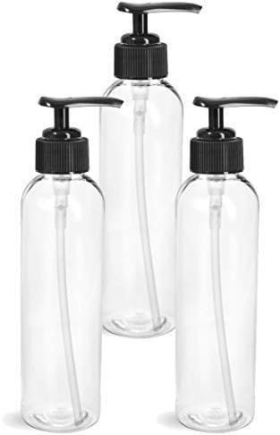 פרפומים גדולים ריקים 4 גרם בקבוקי מתקן סבון פלסטיק ברורים עם משאבות קרם לבנות, לג'ל, סבון, שמפו,