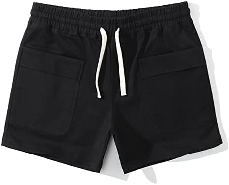 מכנסיים קצרים מזדמנים לגברים בגודל 5 אינץ 'מכנסיים אתלטים של מכנסי כותנה לגברים המריצים מכנסיים קצרים עם כיסים
