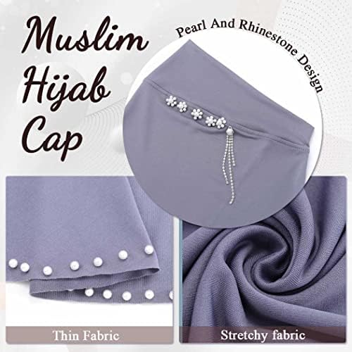 פרל פרל ריינסטון חטיבה מוסלמי כובע רגיל צבע רגיל לפני חיג'אב קל משקל קל גביש מוסלמי לנשים ונערות