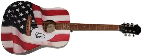 ראסל דיקרסון חתם על חתימה בגודל מלא יחיד במינו מותאם אישית 1/1 דגל אמריקאי גיבסון אפיפון גיטרה אקוסטית